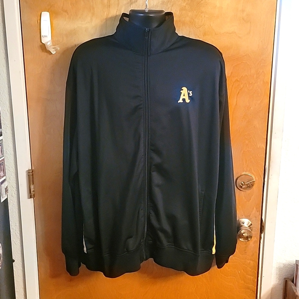Oakland‎ Athletic A's Majestic Fan Fashion Track Jacket Men's Sz: XXL Black